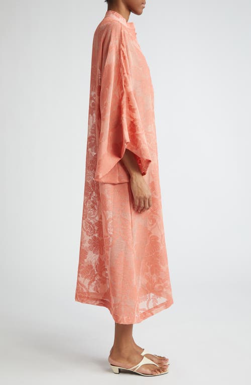 La Vie Style House Damask Cover-up Caftan In Orange