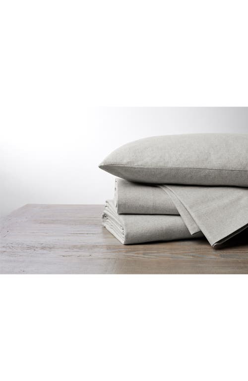 Coyuchi Cloud Brushed Organic Cotton Flannel Sheet Set in Pale Gray Heather at Nordstrom