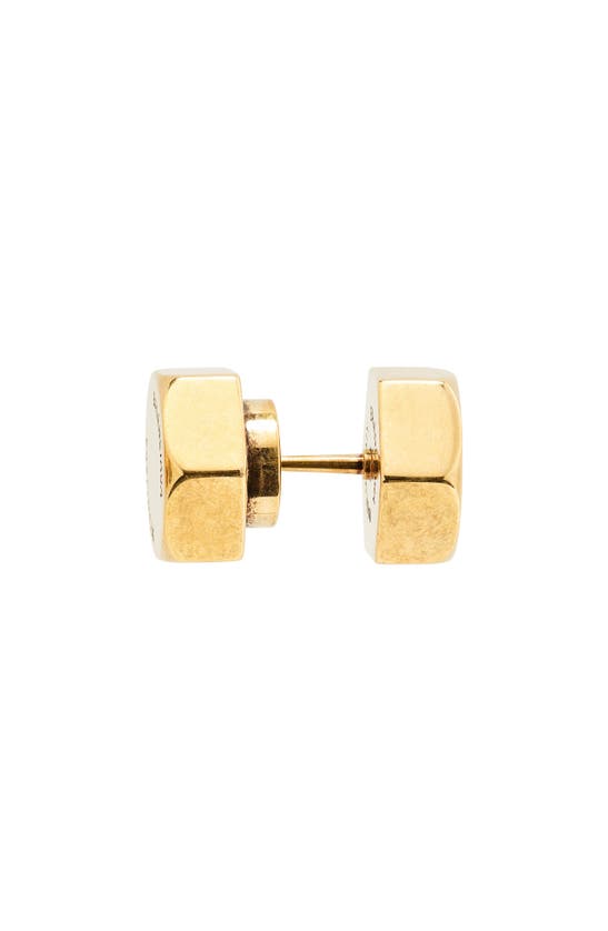 Shop Balenciaga Double Screw Garage Stud Earrings In Antique Gold