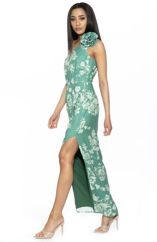 Shop Alexia Admor Astrid One-shoulder Dress In Green Floral