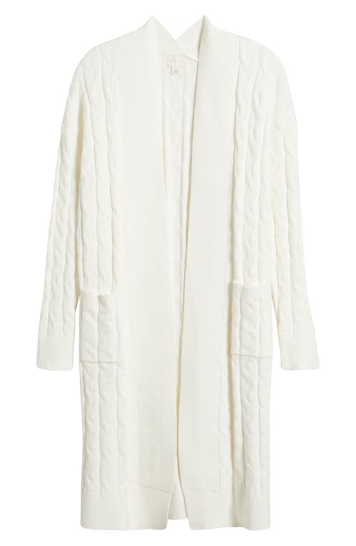 Shop Caslonr Caslon(r) Longline Cable Stitch Cardigan In Ivory Cloud