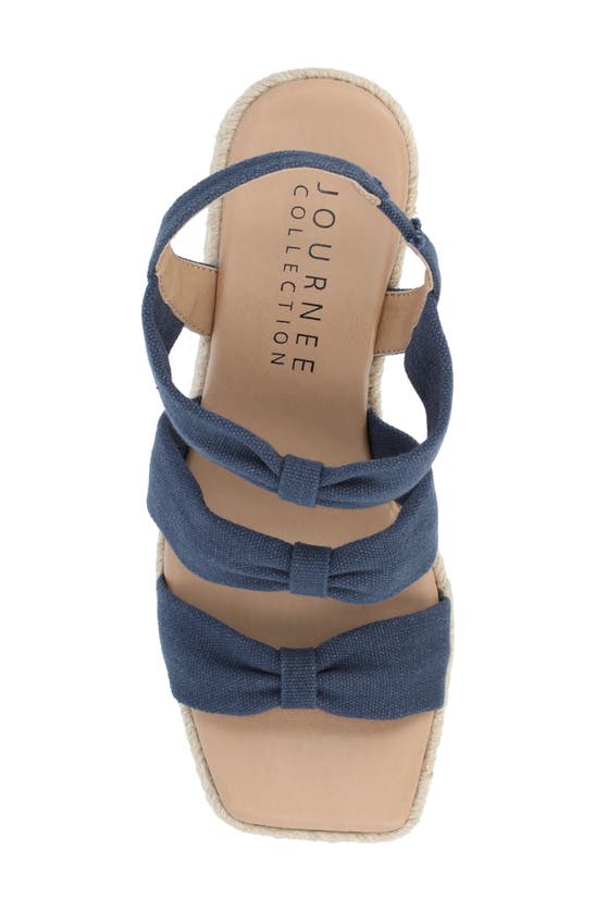 Journee Collection Tru Comfort Santorynn Platform Wedge Espadrille Sandal In Navy