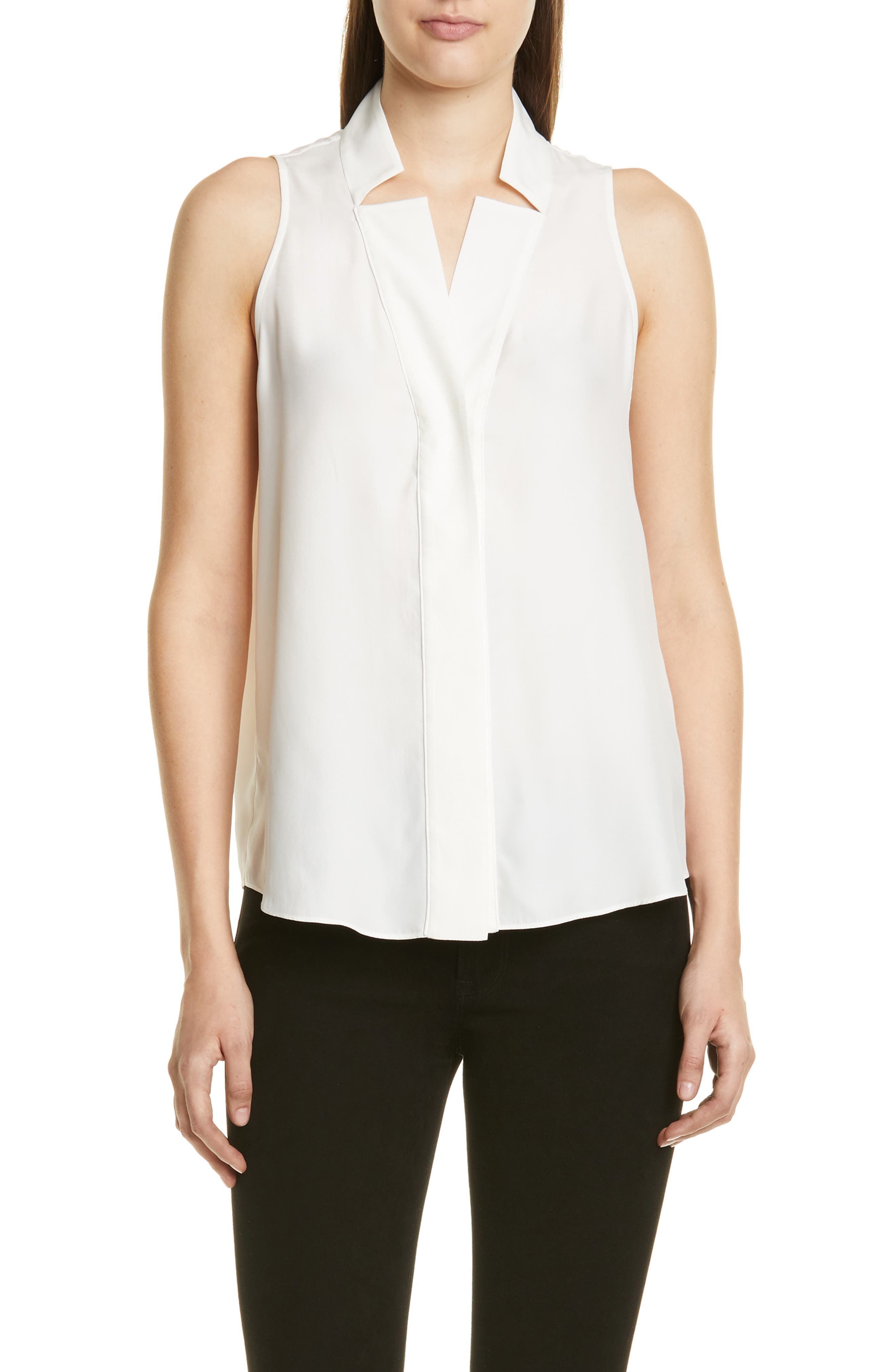 FRAME Notch Collar Silk Tank (Nordstrom Exclusive) Nordstrom