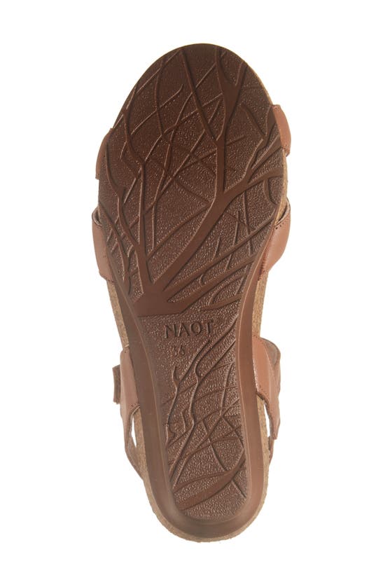 Naot Throne Wedge Sandal In Caramel Leather