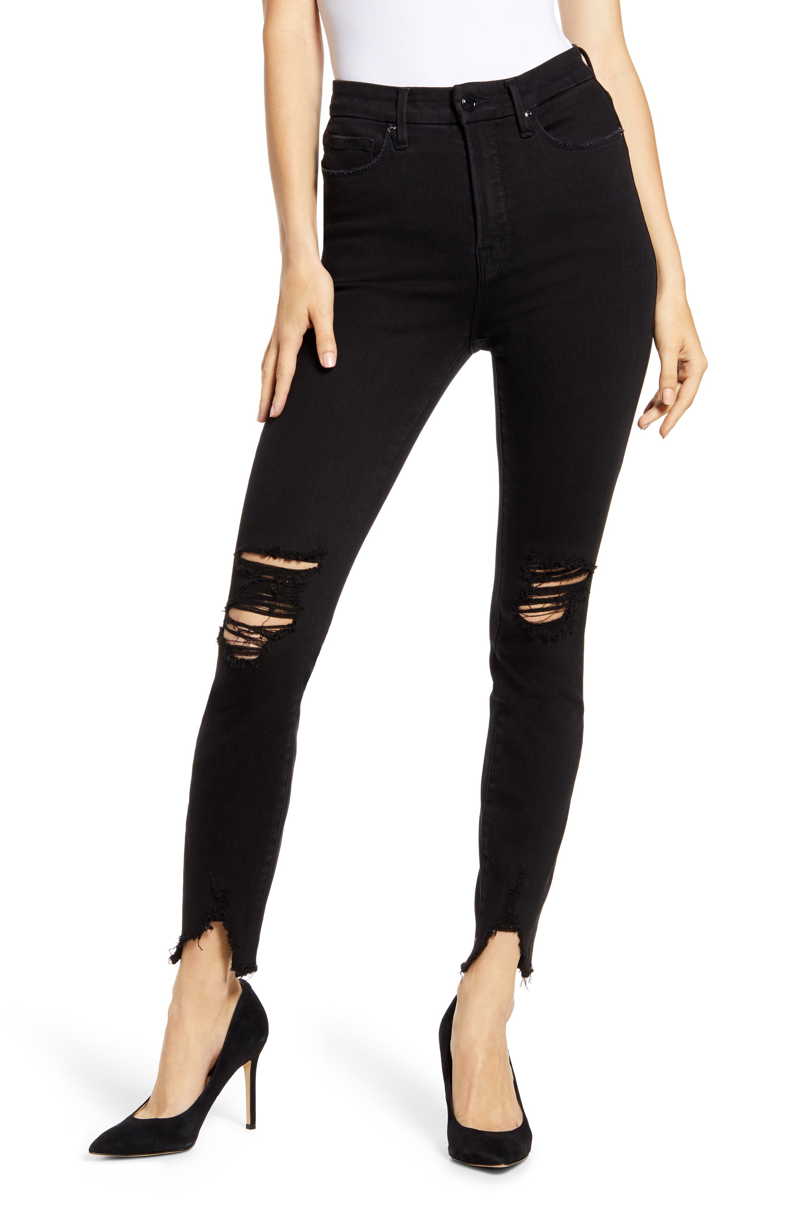 good waist ripped high waist skinny jeans