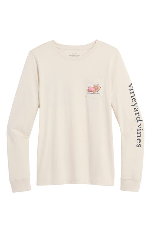 Shop Vineyard Vines Pocket Long Sleeve Graphic T-shirt In Stone