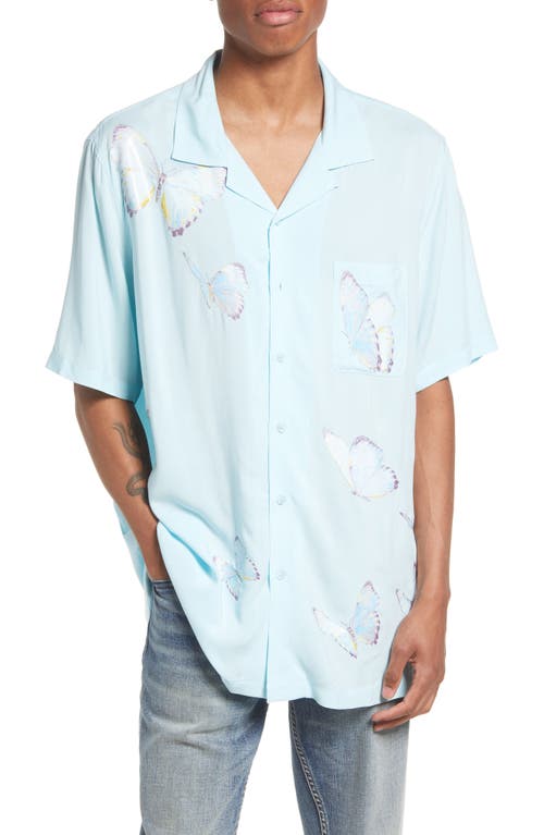 CONEY ISLAND PICNIC Butterfly Breeze Camp Shirt in Sky Blue