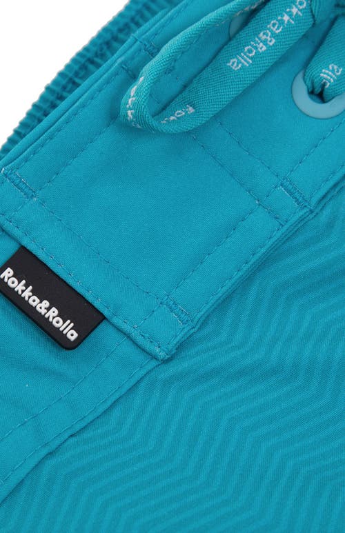 Rokka&rolla Quick-dry Swim Trunks With Elastic Waist In Sky
