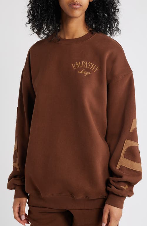 Shop The Mayfair Group Empathy Always Appliqué Graphic Sweatshirt In Brown