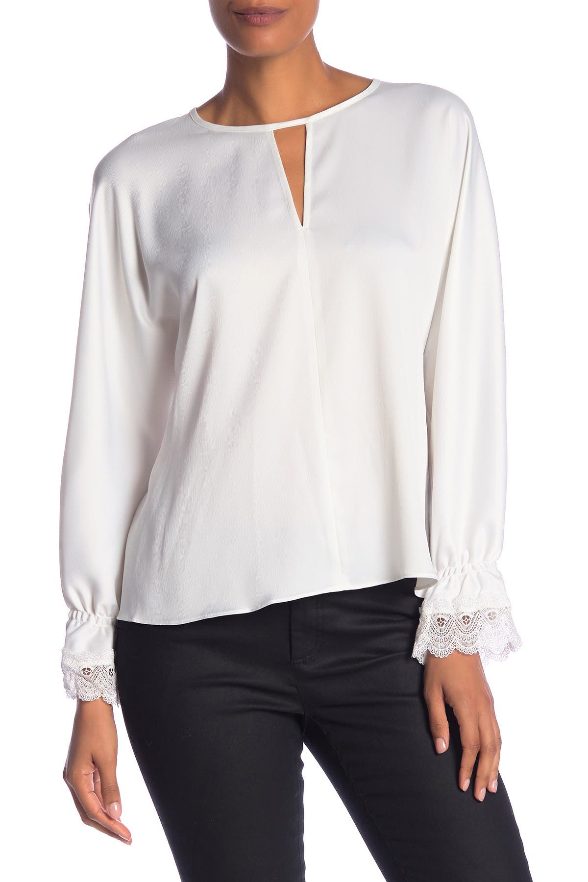 satin mock neck blouse