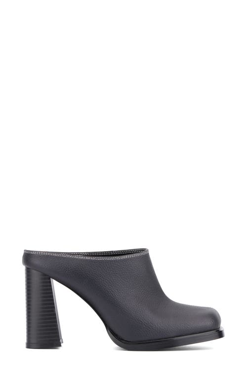 Olivia Miller Square Toe Mule In Black