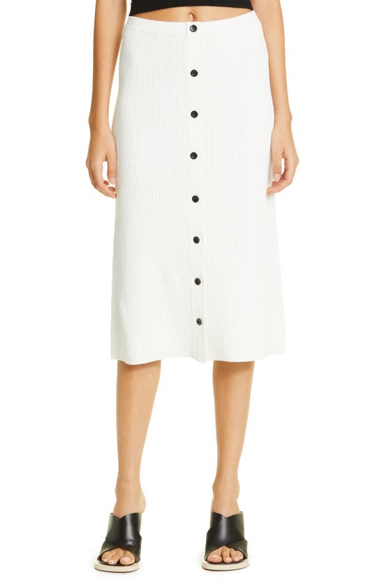 Proenza Schouler White Label Women's Rib Knit Button Front Skirt Cream