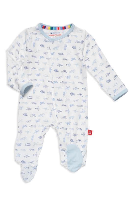 Shop Magnetic Me Airplanes Footie In Blue