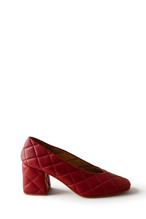 Huma Blanco Salvador Block Heel Pump In Quilted Cherry