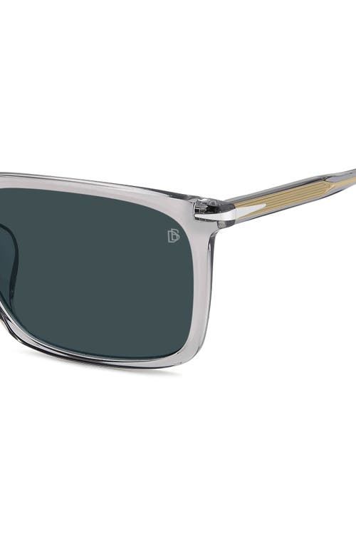 David Beckham Eyewear 58mm Rectangular Sunglasses In Grey/blue