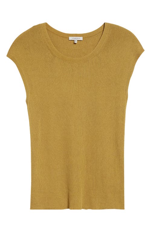 Shop Lafayette 148 New York Cap Sleeve Rib Knit Top In Desert Grass