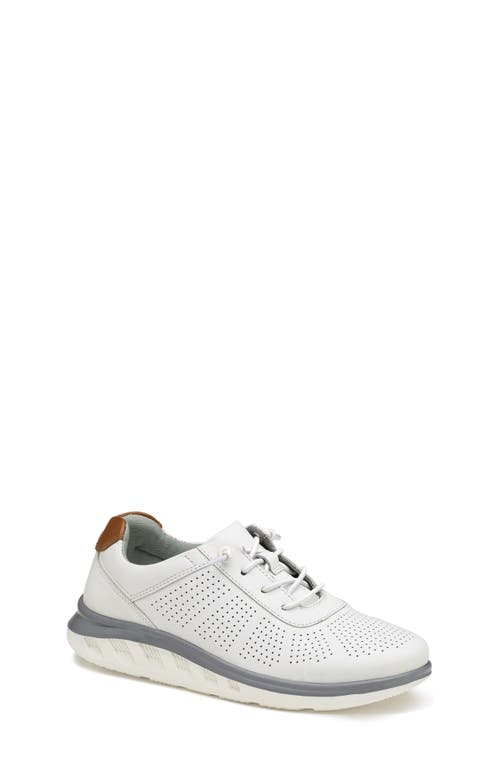 Johnston & Murphy Kid's Activate U-Throat Sneaker White Full Grain at Nordstrom, M