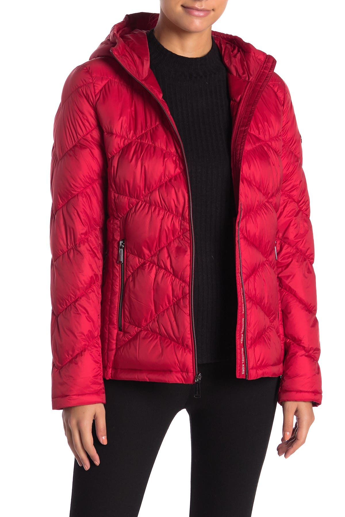 michael michael kors packable hooded quilted down jacket