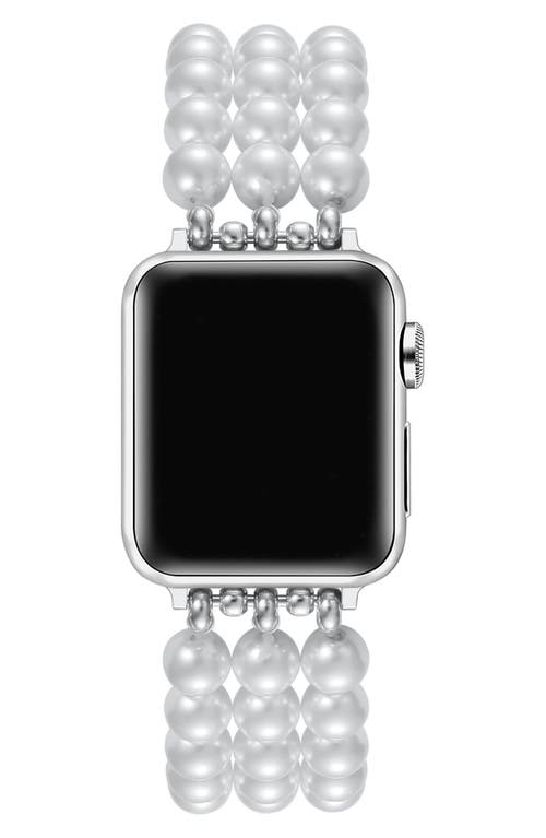 The Posh Tech Liz Imitation Pearl Apple Watch® Bracelet Watchband In White