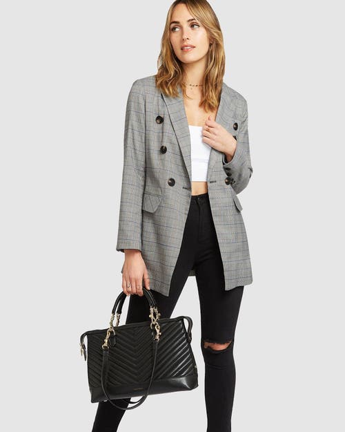 Shop Belle & Bloom Too Cool For Work Plaid Blazer In Charcoal