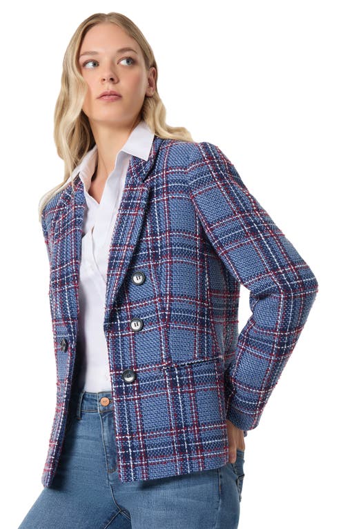 Jones New York Faux Double Breasted Blazer In Bluebell Multi