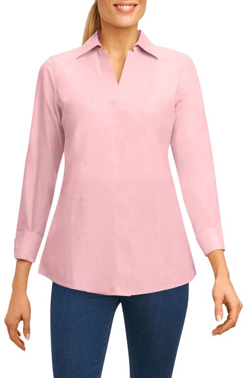 Taylor Fitted Non-Iron Shirt in Chambray Pink
