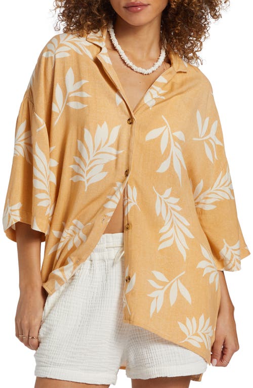 Billabong Beachside Oversize Button-Up Shirt Multi Yellow at Nordstrom,