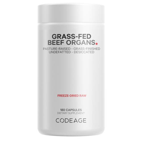 Codeage Beef Organs, Grass-Fed, Freeze-Dried, Non-Defatted, Desiccated Glandular Supplement, Non-GMO, 180 ct in White at Nordstrom