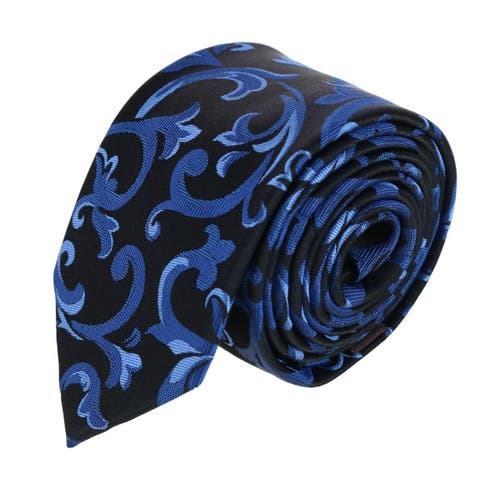 Trafalgar Christian the Romantic Brocade Silk Necktie in Royal Blue 