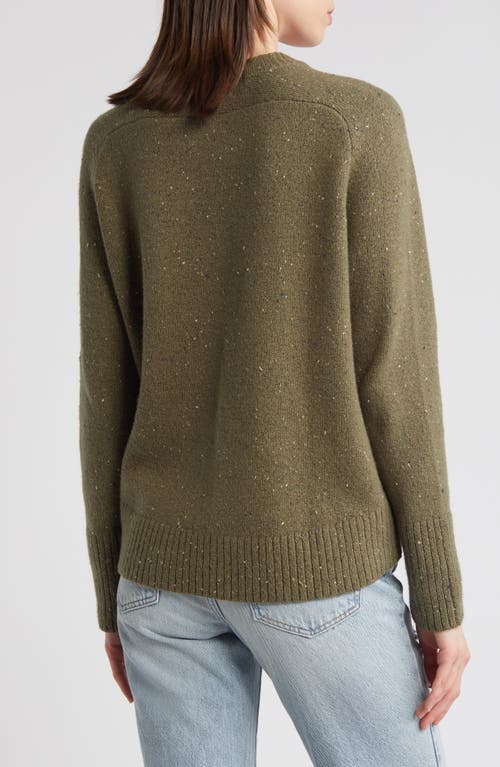 Shop Treasure & Bond Speckled Pima Cotton Blend Sweater In Olive Kalamata Nep