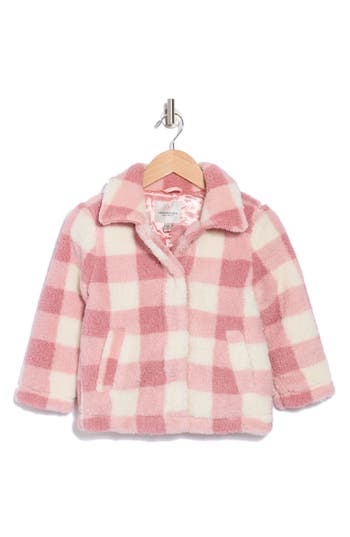 URBAN REPUBLIC URBAN REPUBLIC KIDS' PLAID HIGH PILE FLEECE JACKET 