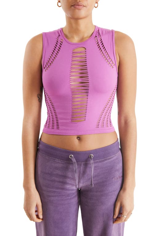 BDG Urban Outfitters Ladder Crop Tank Top in Pink Peacock