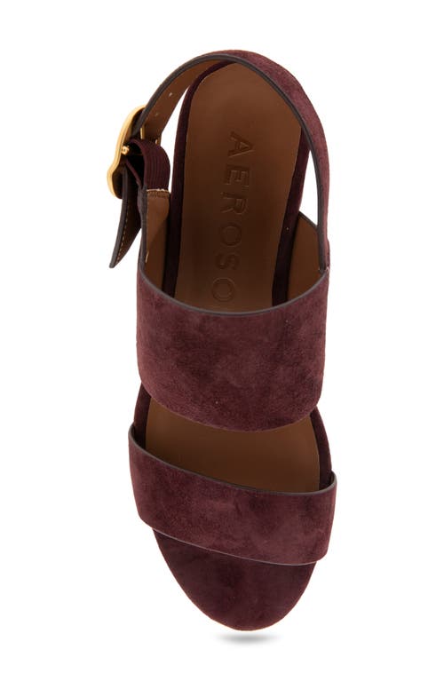 Shop Aerosoles Camera Platform Sandal In Deep Aubergine Suede