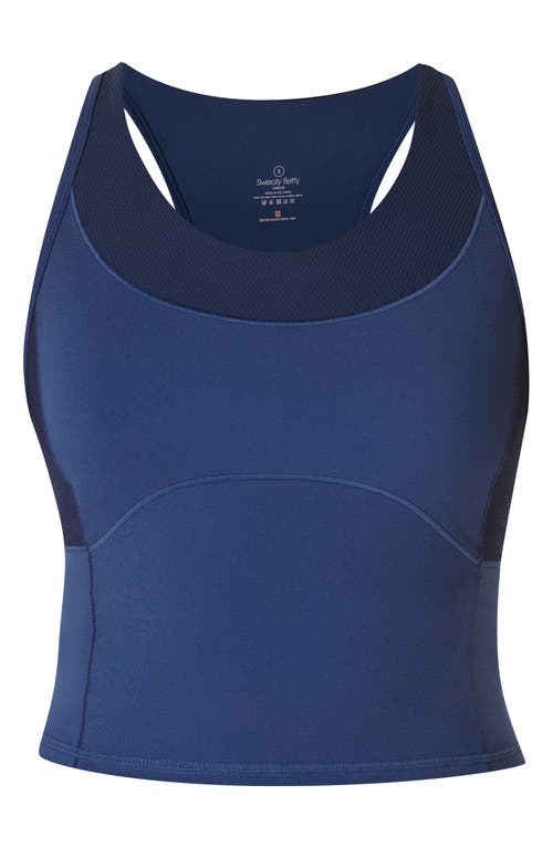 Shop Sweaty Betty Power Texture Workout Tank In Flux Blue