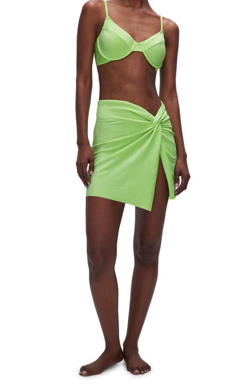 Sparkle Twist Cover-Up Sarong in Electric Lime002