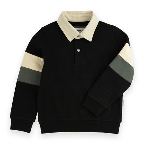 Sovereign Code Kids'  Rush Collar Knit Shirt In Black