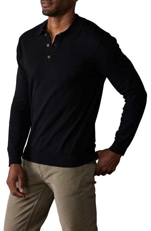 Shop The Normal Brand Robles Long Sleeve Polo Sweater In Black