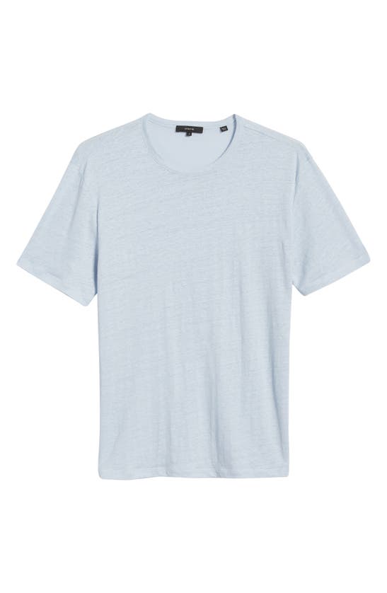 Vince Crewneck Linen T-shirt In Lucent Blue