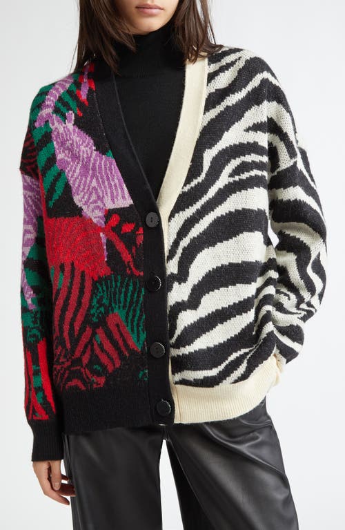 Shop Farm Rio Mix Print Cardigan In Mixed Zebra Prints