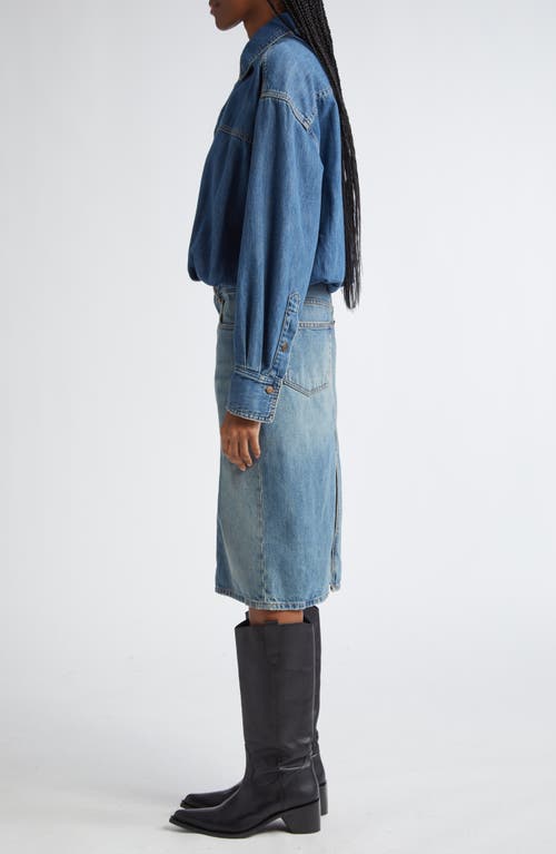 Shop Haikure Joelle Long Sleeve Denim Shirtdress In Blue Tencel