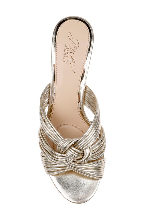 Jewel Badgley Mischka Mia Slide Sandal In Light Gold