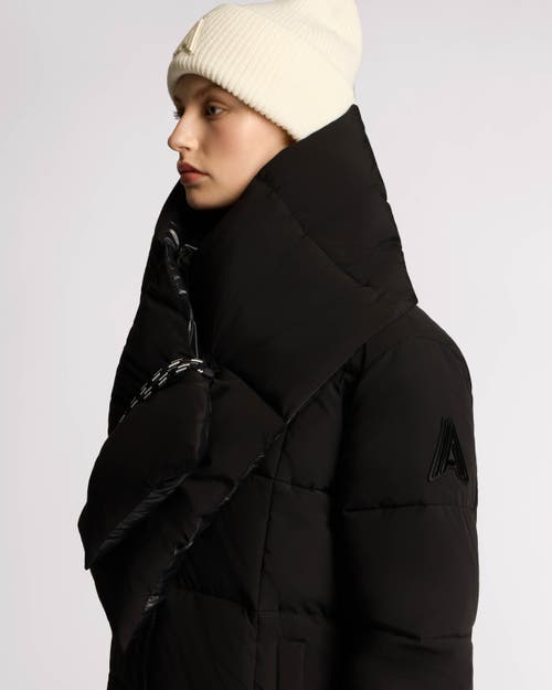 Alpenhaus Winekka 2-in-1 Reversible Puffer With Oversized Removable Scarf In Black