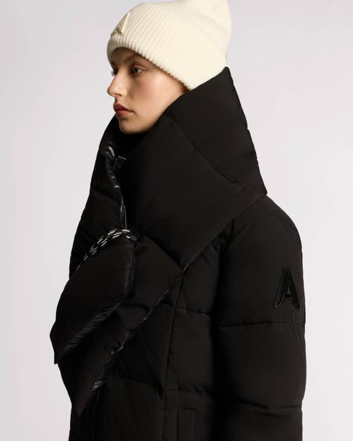 Shop Alpenhaus Winekka 2-in-1 Reversible Puffer With Oversized Removable Scarf In Black