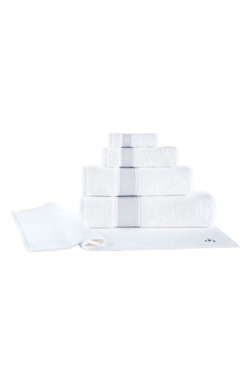 Shop Brooks Brothers Ottoman Rolls 4-pack Turkish Cotton Bath Towels In Silver