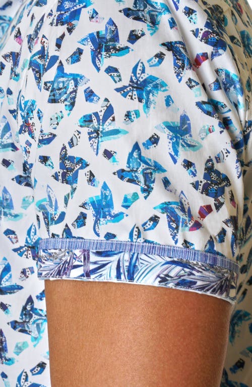 Robert Graham Lucero Pinwheel Short Sleeve Woven Button-up Shirt In Blue Multi