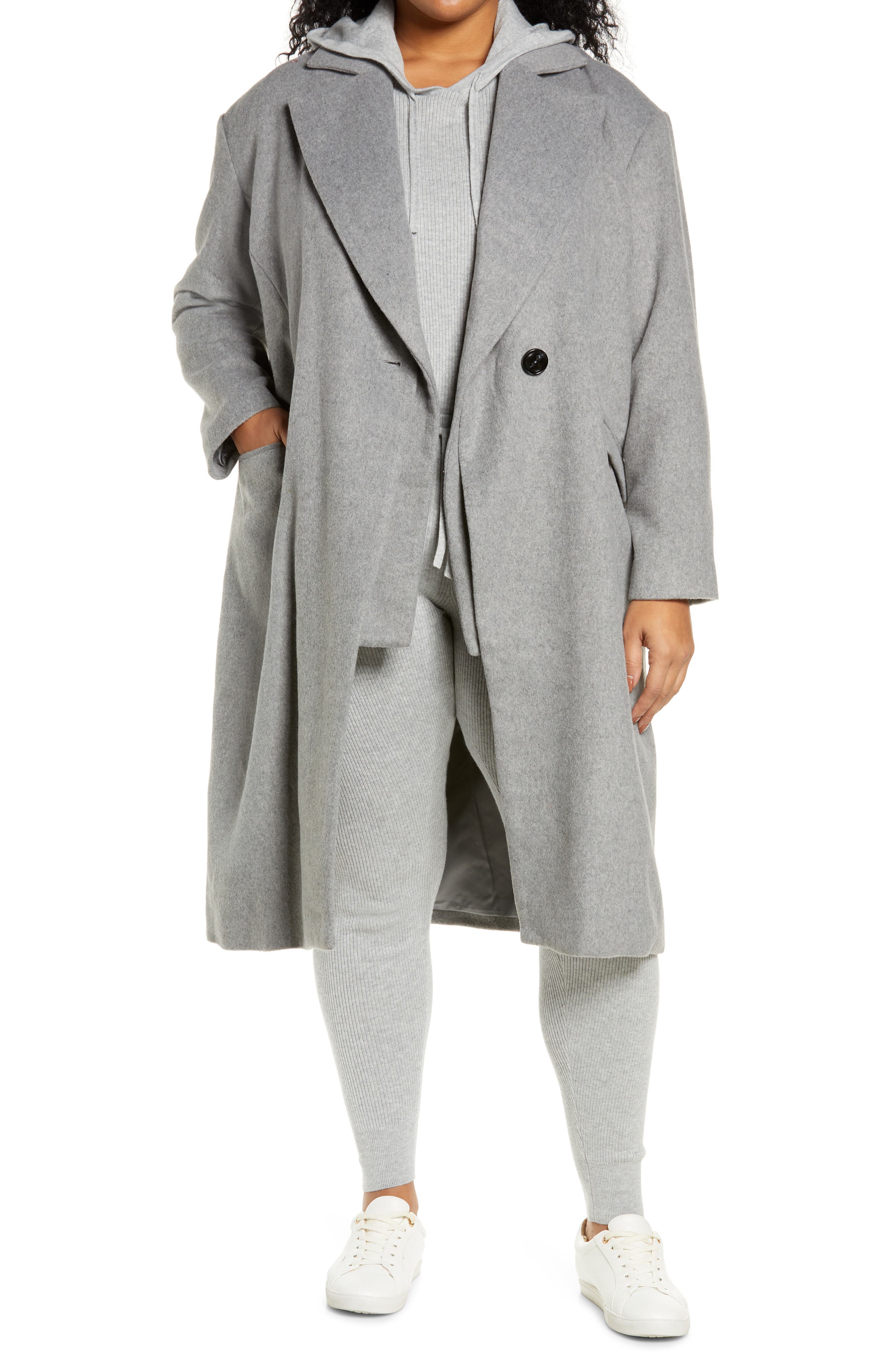 plus size floor length coat