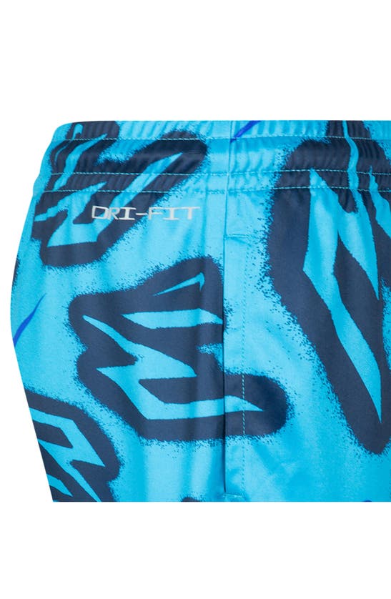 Shop 3 Brand Kids' Dri-fit Shorts In Chlorine Blue