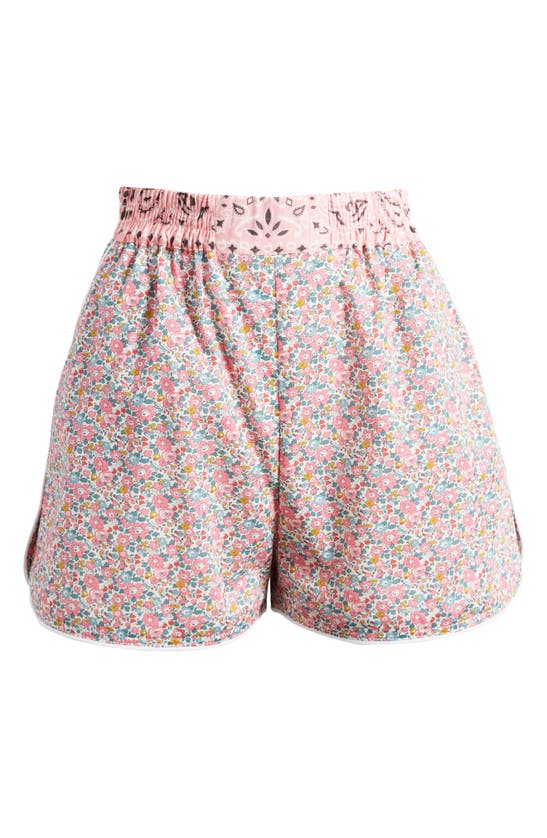 Shop Call It By Your Name X Liberty London Floral & Bandana Print Shorts In Mint / Pale Pink