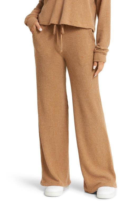 Free Style Waffle Knit Pants in Toffee