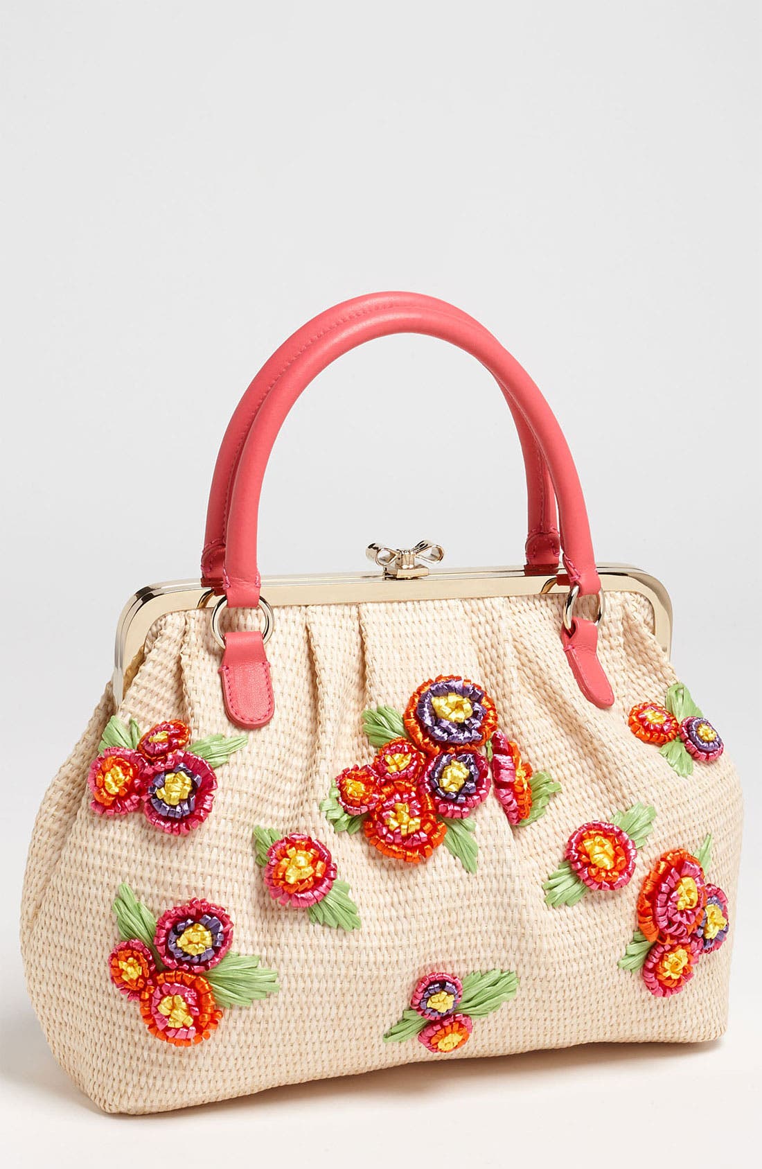 RED Valentino Embroidered Floral Raffia Handbag Nordstrom